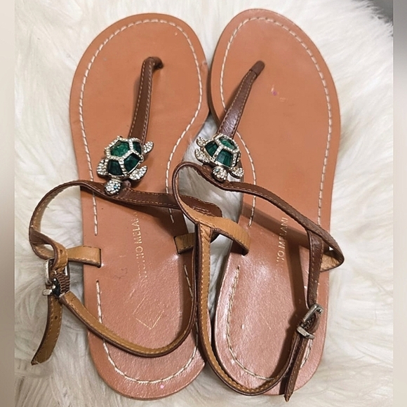 ANTONIO MELANI Tulias Flats with Beautiful Jeweled Turtles  Women's Size 8B🌴 - Picture 4 of 8
